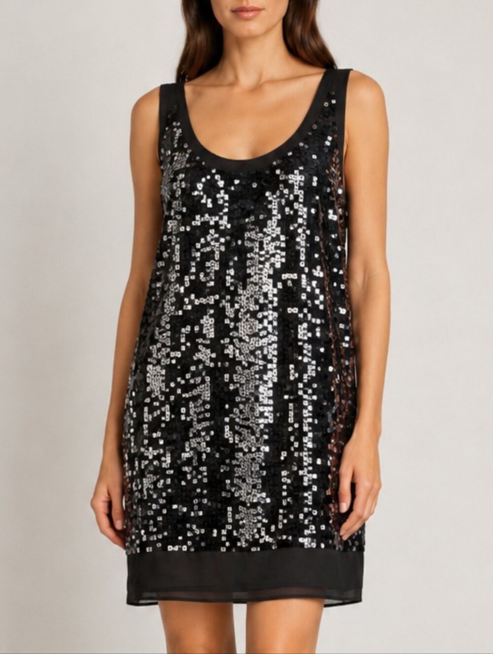 Love Moschino Black Sequin Silk Mini Dress Size 4
